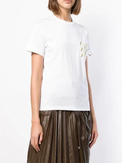 Shop Chloé Pireced Printed Pocket T In White