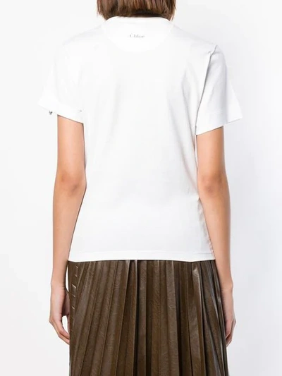 Shop Chloé Pireced Printed Pocket T In White