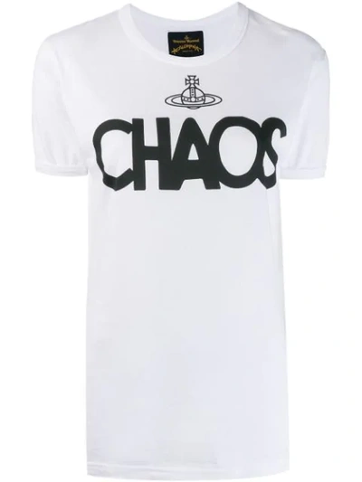 Shop Vivienne Westwood Anglomania Chaos Logo T-shirt In White