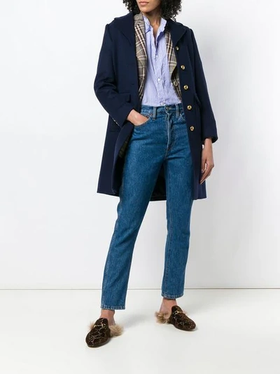 Shop Gucci Single-breasted Coat In Blue