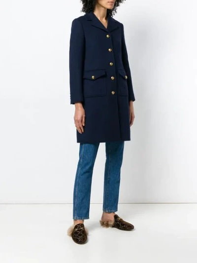 Shop Gucci Single-breasted Coat In Blue