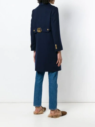 Shop Gucci Single-breasted Coat In Blue