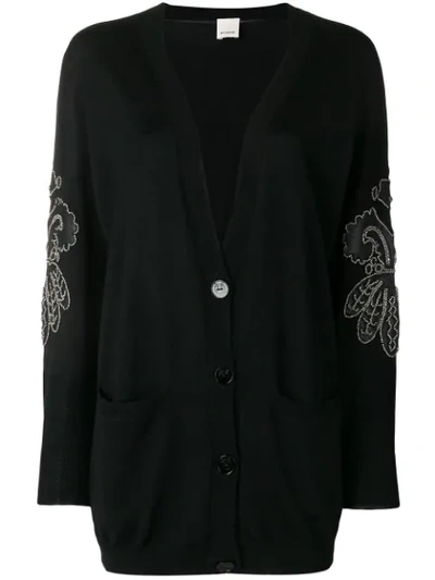 embroidered sleeve cardigan