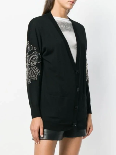 embroidered sleeve cardigan