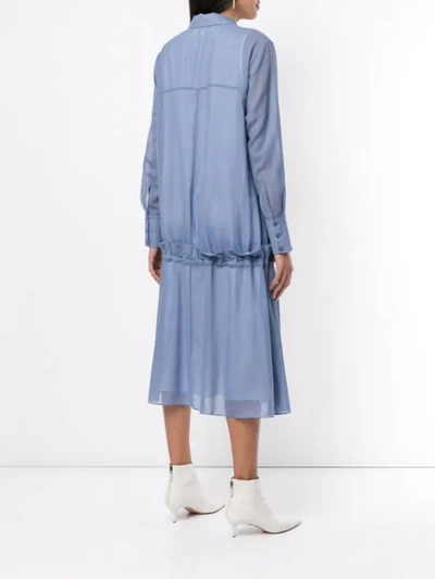 Shop Tibi Smoke Blue Shirt Dress