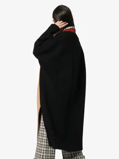 Shop Marni Contrast Neck Side Slit Cape In Black