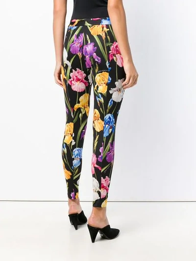 Shop Dolce & Gabbana Floral Printed Leggings In Black