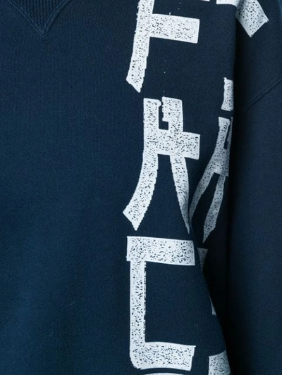 Shop Facetasm Tokyo Script Flared Jumper In Blue