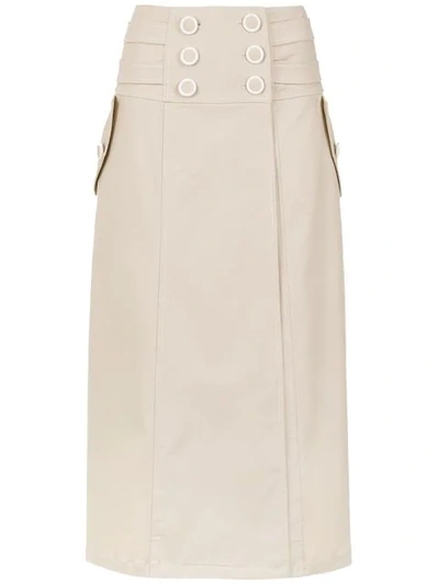 Shop Framed Explorer Midi Skirt In Neutrals