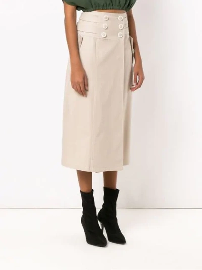 Shop Framed Explorer Midi Skirt In Neutrals