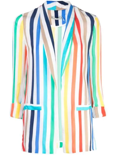 Shop Alice And Olivia Striped Blazer In Rainbowstripe