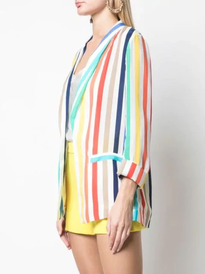 Shop Alice And Olivia Striped Blazer In Rainbowstripe