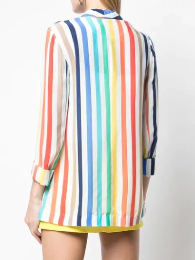 Shop Alice And Olivia Striped Blazer In Rainbowstripe