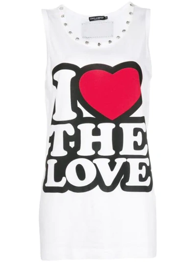 Shop Dolce & Gabbana I Love The Love Tank Top In White