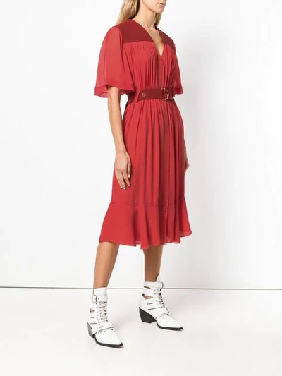 Shop Chloé Cady Midi Dress In Red