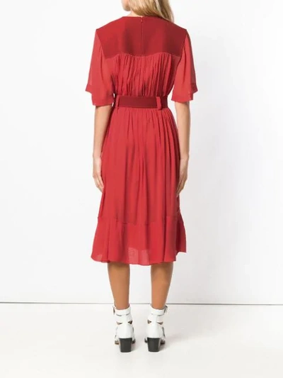 Shop Chloé Cady Midi Dress In Red