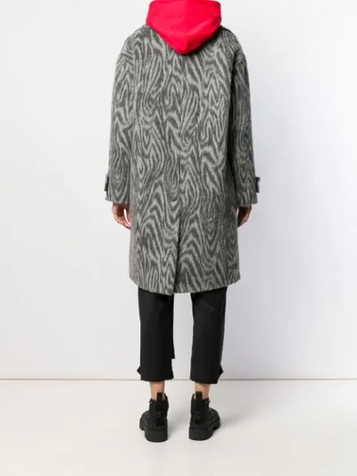 Shop Kenzo Double Breasted Coat In Grey