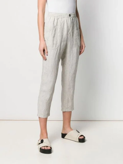 Shop Blue Blue Japan Cropped Slim-fit Trousers In Neutrals