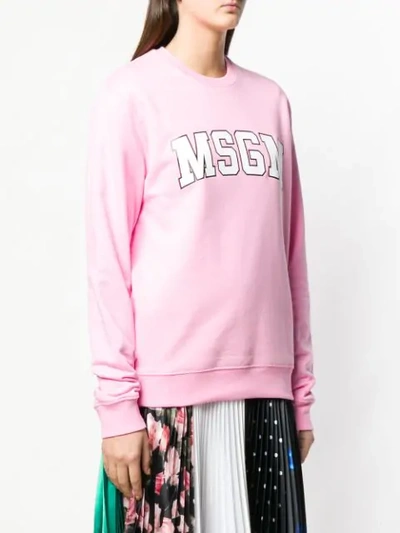 Shop Msgm Basic Logo Sweatshirt In Pink