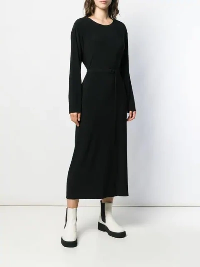 NORMA KAMALI BOYFRIEND LONGSLEEVED DRESS - 黑色