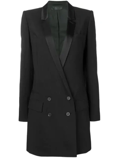 Shop Haider Ackermann Doppelreihiger Mantel In Black