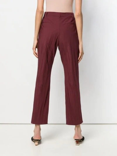 VALENTINO CROPPED PLEATED TROUSERS - 红色