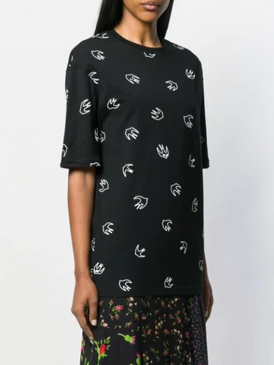 Shop Mcq By Alexander Mcqueen Swallow Embroidery T-shirt In Black