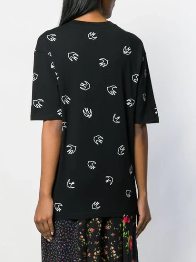 Shop Mcq By Alexander Mcqueen Swallow Embroidery T-shirt In Black