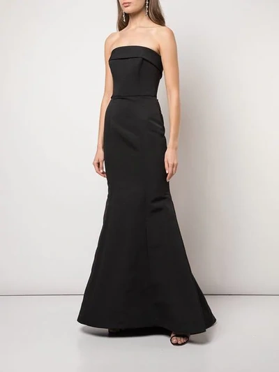 Shop Amsale Long Mermaid Gown In Black