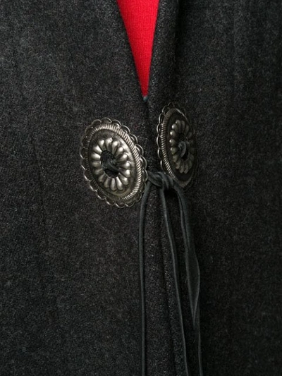 Shop Jessie Western Engraved Button Coat In Grey