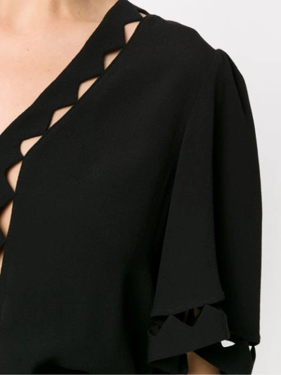 Shop Reinaldo Lourenço Cut Out Detail Blouse - Black