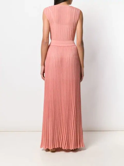 Shop Missoni Long Pleated Dress In Pink