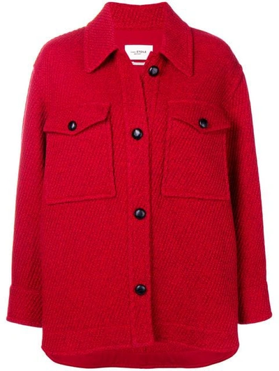 Shop Isabel Marant Étoile Gervey Oversized Jacket In Red