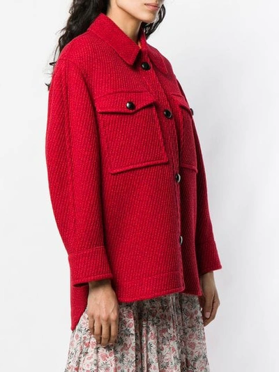 Shop Isabel Marant Étoile Gervey Oversized Jacket In Red