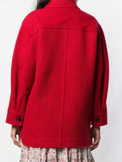 Shop Isabel Marant Étoile Gervey Oversized Jacket In Red