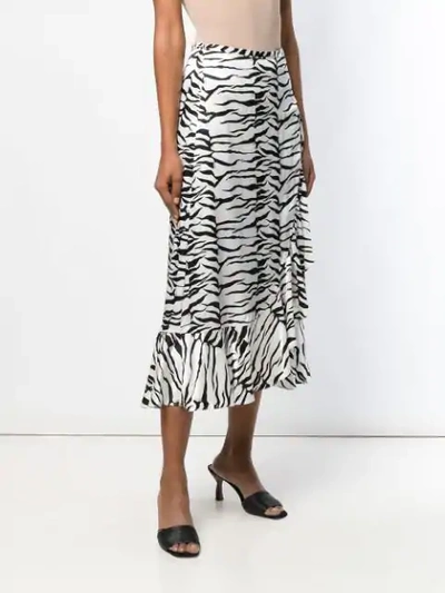 Shop Rixo London Zebra Print Skirt - Black