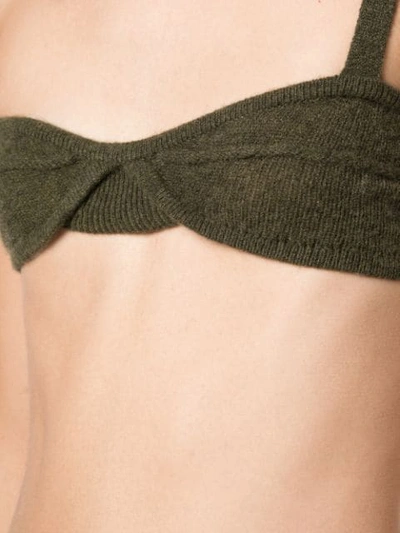 Shop Khaite Knitted Soft Bra In Green