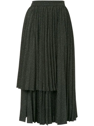 Shop Dalood Layered Panel Skirt In Black