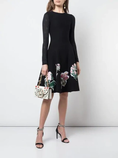 Shop Oscar De La Renta Langärmeliges Kleid In Black