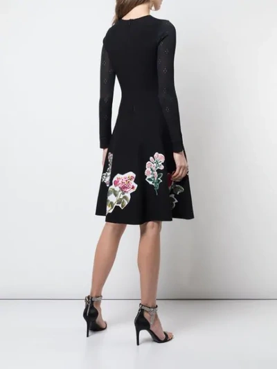 Shop Oscar De La Renta Langärmeliges Kleid In Black