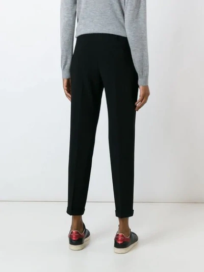 Shop Alberto Biani Colour Block Straight Trousers In Black