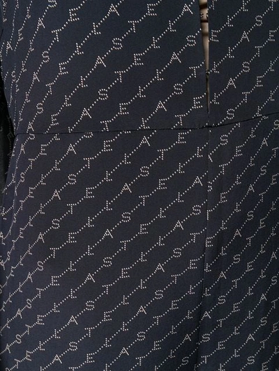 Shop Stella Mccartney Striped Cape Monogram Jumpsuit In Blue
