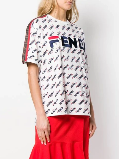 Shop Fendi Mania Printed T In White