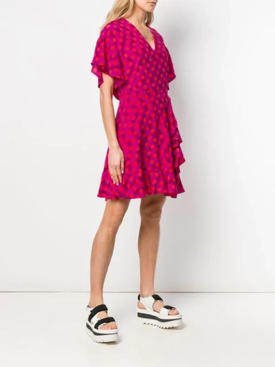 Shop Kenzo Wave Polka Dress In Pink