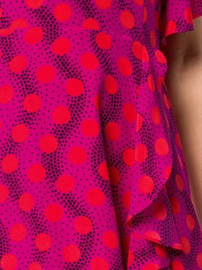 Shop Kenzo Wave Polka Dress In Pink