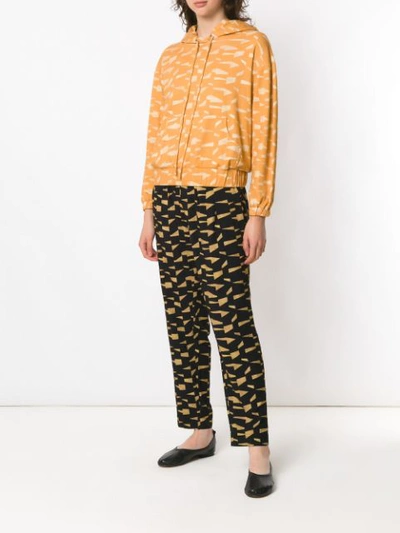 Shop Andrea Marques Printed Hoodie In Grafismo Amarelo