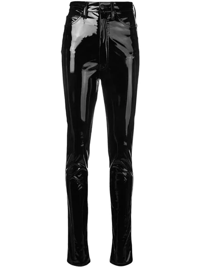 Shop Maison Margiela High-waist Skinny Trousers In Black