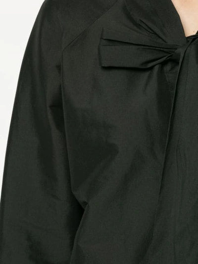 Shop Zambesi Tied Neck Long Sleeve Shirt In Black