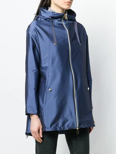 Shop Herno Classic Rain Coat In Blue