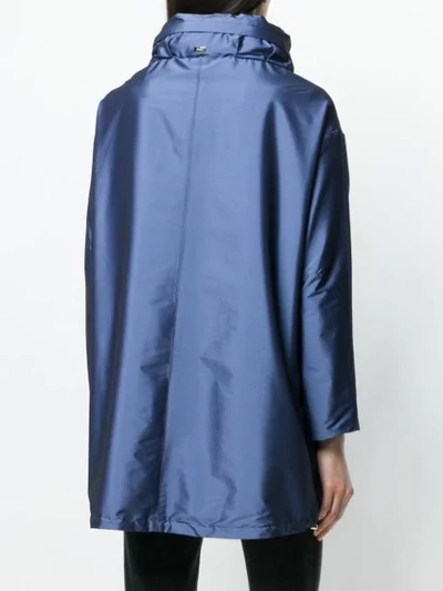 Shop Herno Classic Rain Coat In Blue